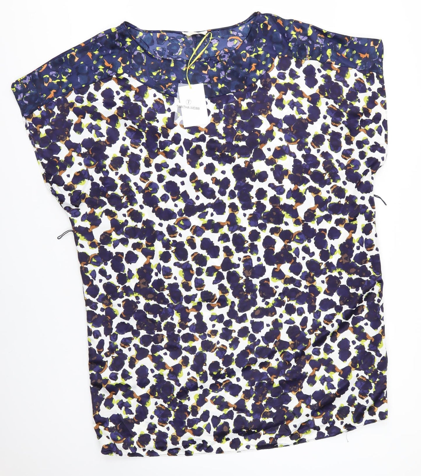 Avon Womens Blue Floral Polyester A-Line  Size 18  Round Neck