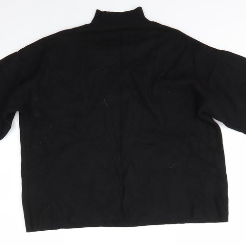 F&F Womens Black High Neck  Viscose Pullover Jumper Size 12