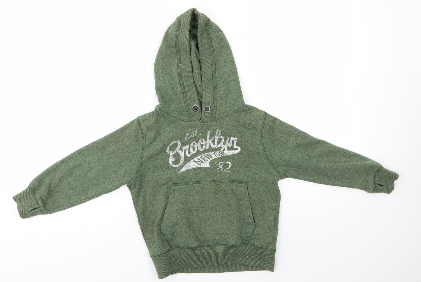 NEXT Boys Green  Cotton Pullover Hoodie Size 4 Years