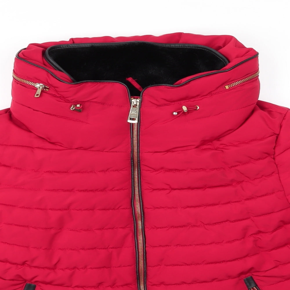 Zara Womens Red   Overcoat Coat Size 2XL