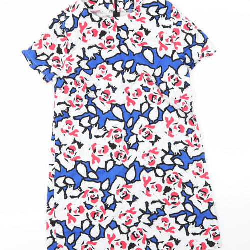 Preworn Womens Multicoloured Floral Polyester A-Line  Size 12  Round Neck