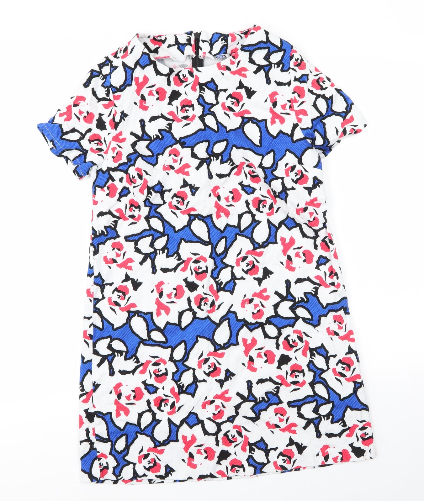 Preworn Womens Multicoloured Floral Polyester A-Line  Size 12  Round Neck