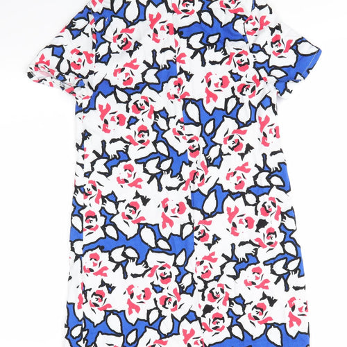 Preworn Womens Multicoloured Floral Polyester A-Line  Size 12  Round Neck