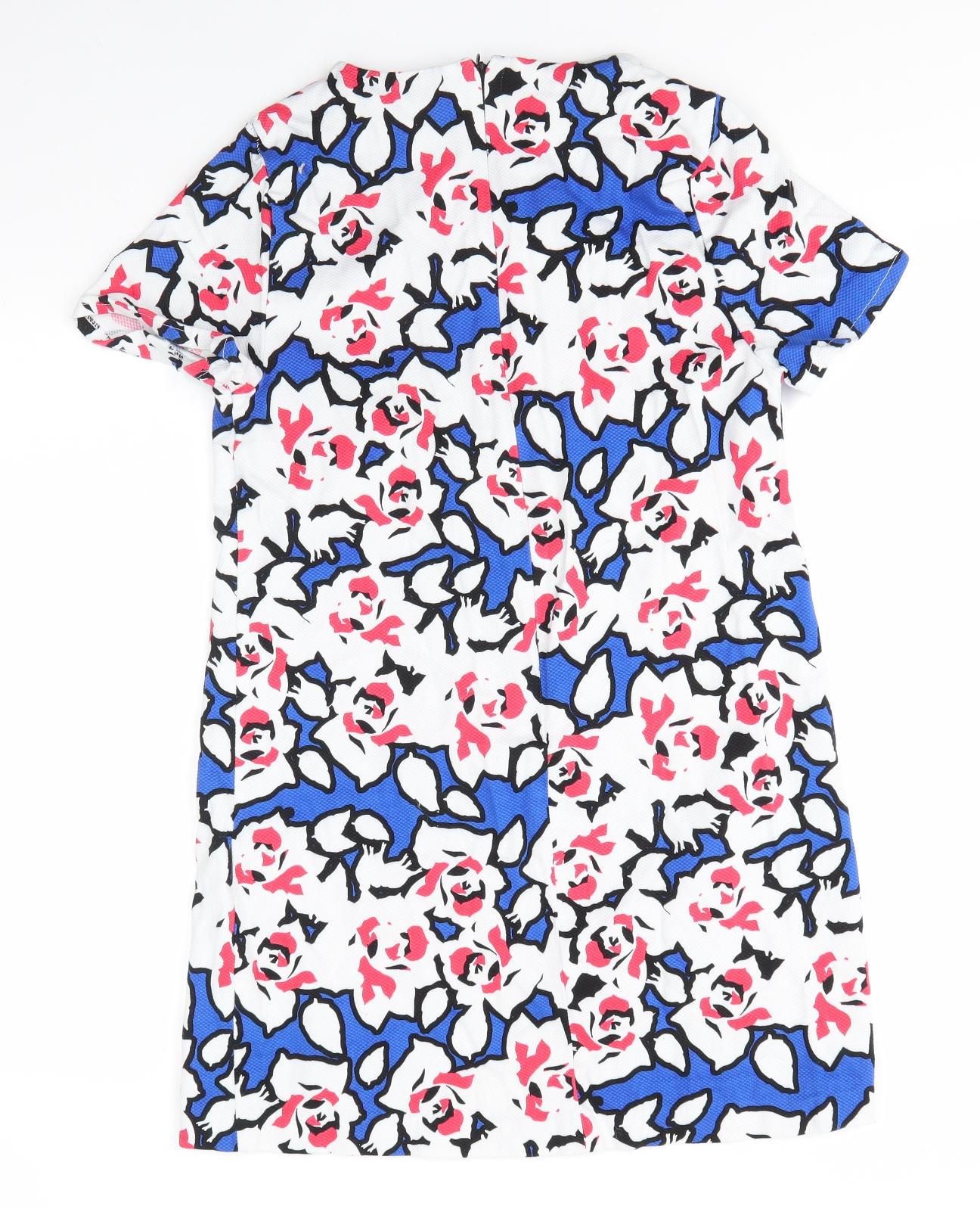 Preworn Womens Multicoloured Floral Polyester A-Line  Size 12  Round Neck