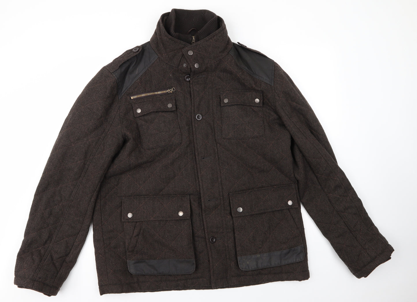 George Mens Brown   Overcoat Coat Size XL