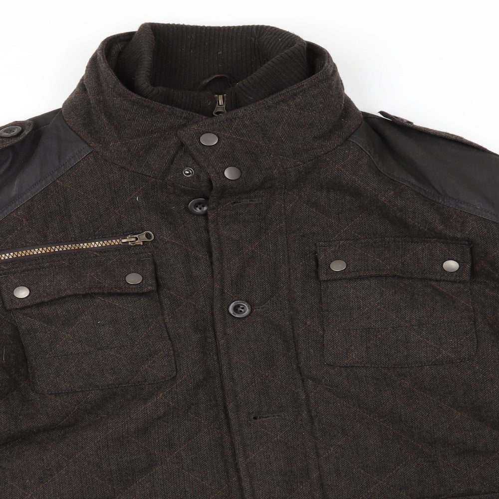 George Mens Brown   Overcoat Coat Size XL