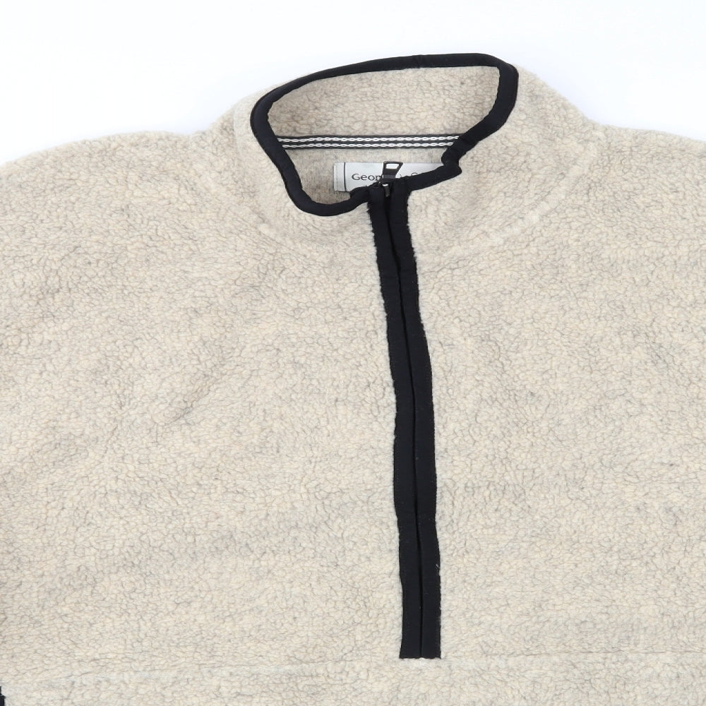 George Mens Beige High Neck  Polyester Full Zip Jumper Size 3XL
