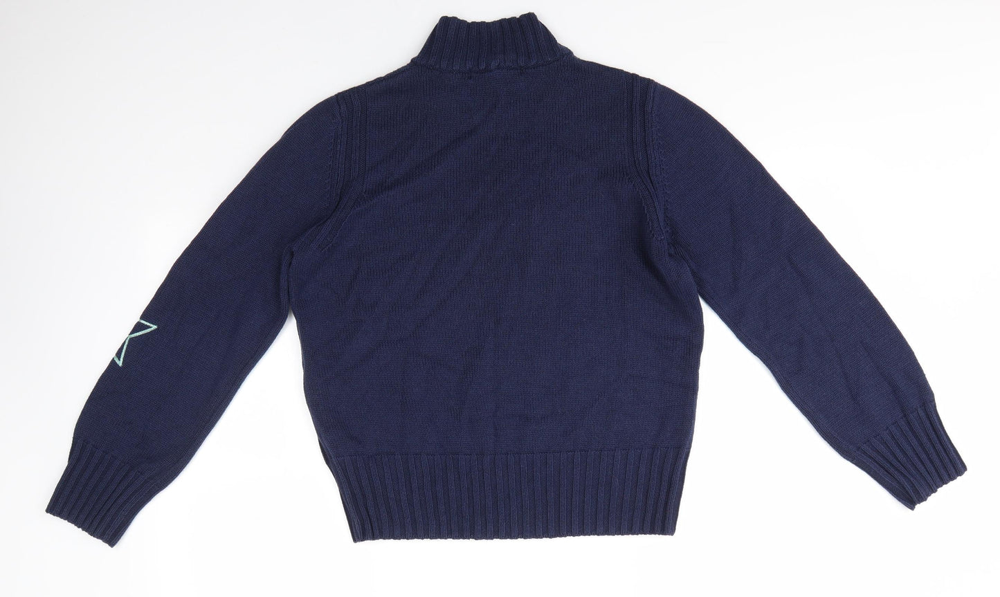 NEXT Womens Blue High Neck  Cotton Pullover Jumper Size S   - Stars