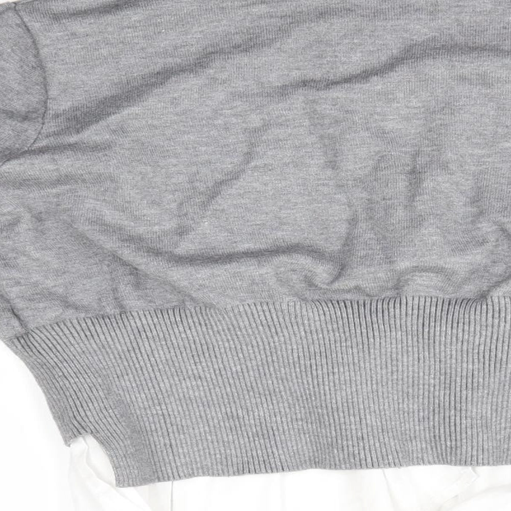New Look Womens Grey Round Neck  Viscose Pullover Jumper Size L