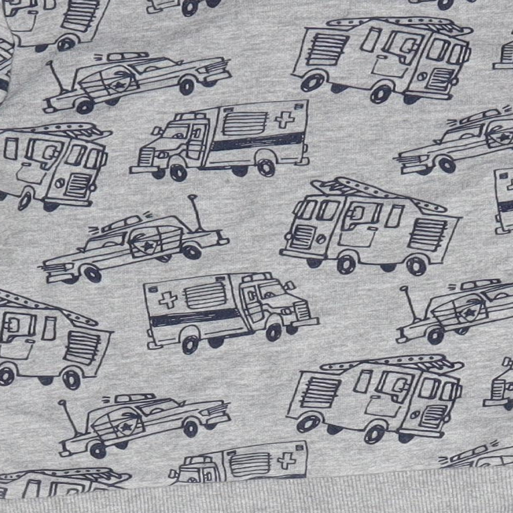 TU Boys Grey Round Neck  Cotton Pullover Jumper Size 3-4 Years