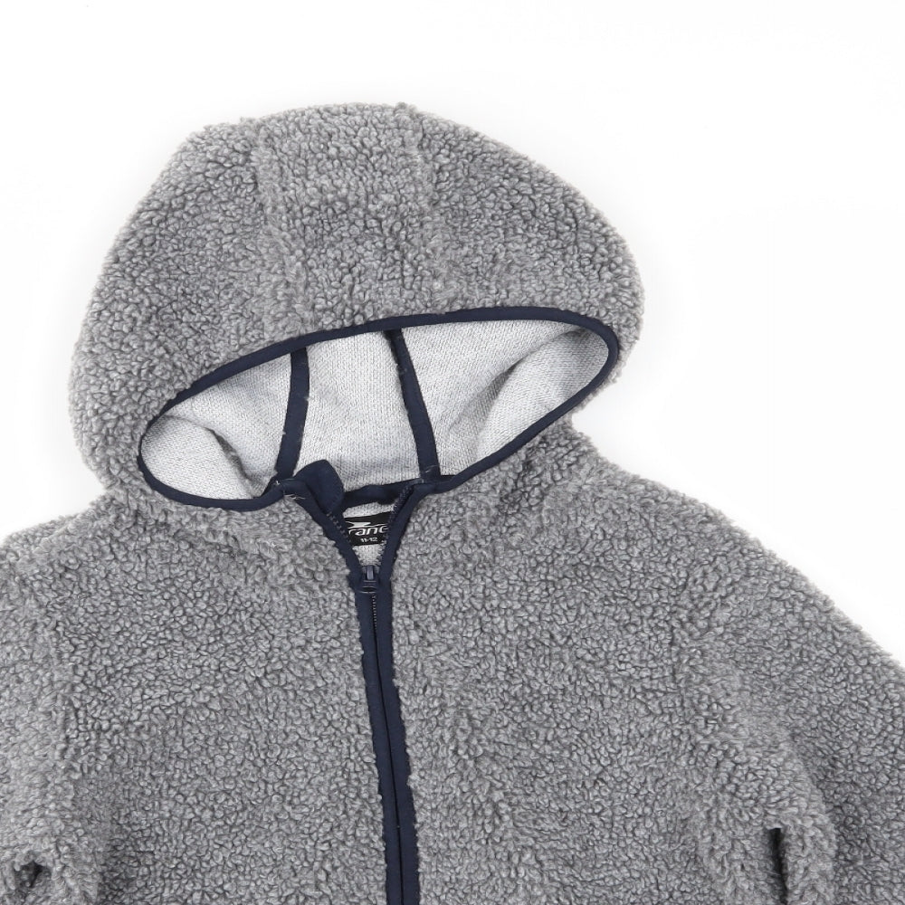 Crane Boys Grey  Polyester Full Zip Hoodie Size 11-12 Years