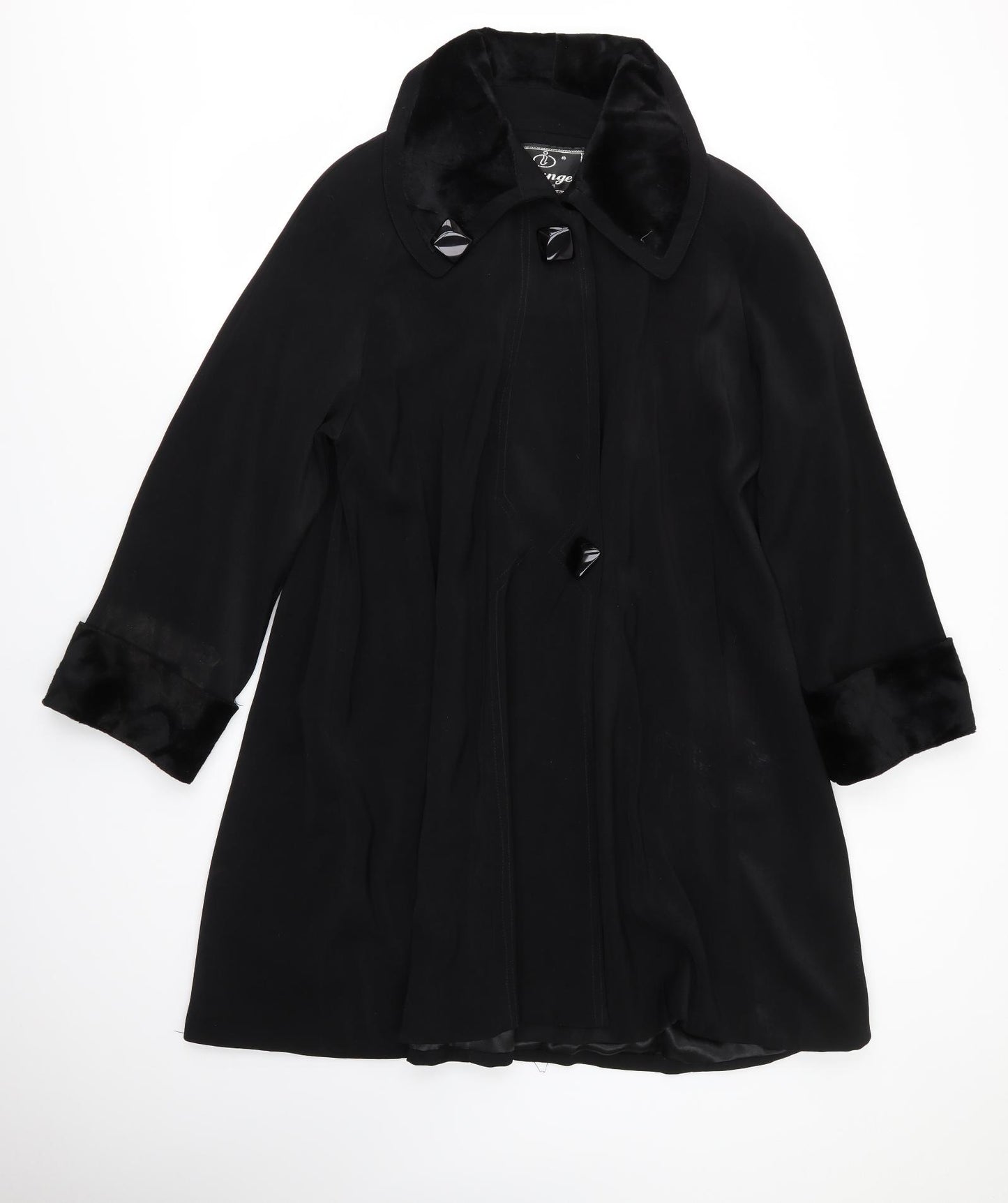 Dange Womens Black   Overcoat Coat Size XL