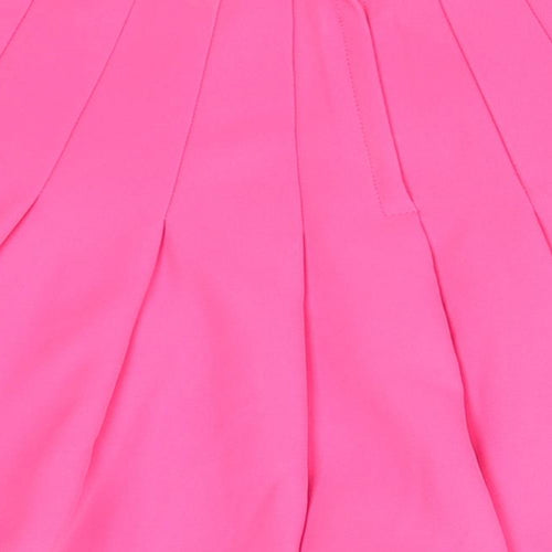 H&M Womens Pink  Polyester Pleated Skirt Size 8