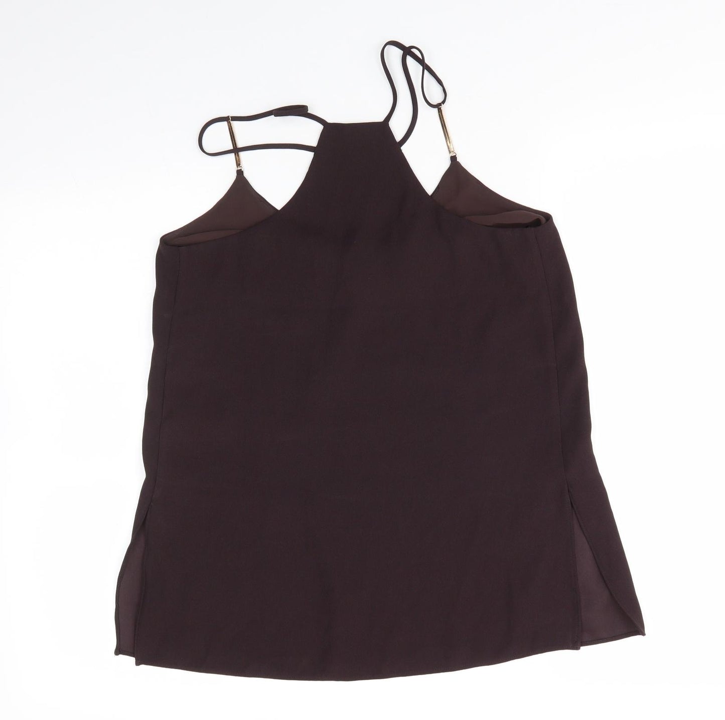 River Island Womens Brown  Polyester Camisole Blouse Size 10 Round Neck