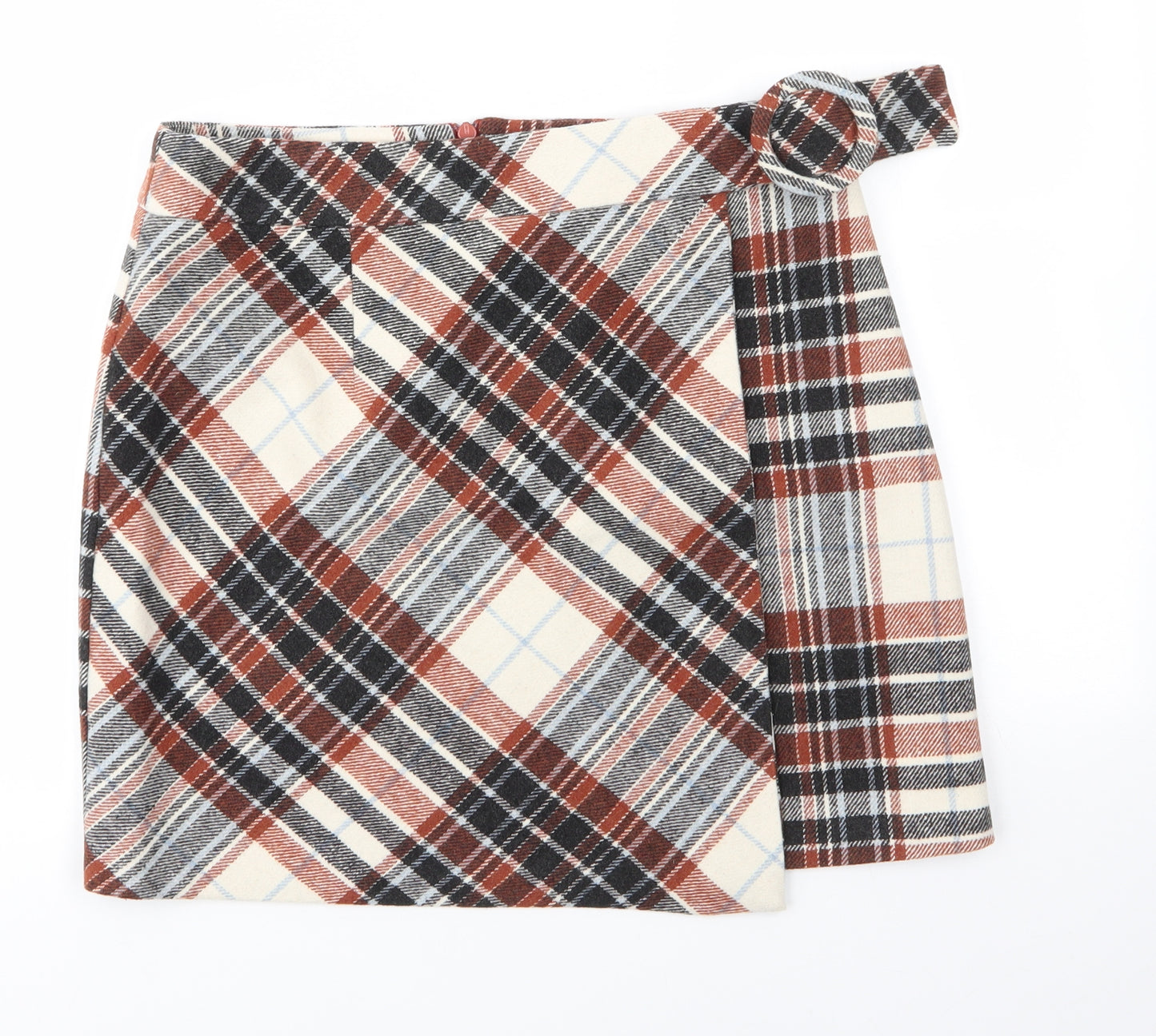 NEXT Womens Multicoloured Check Polyester A-Line Skirt Size 12