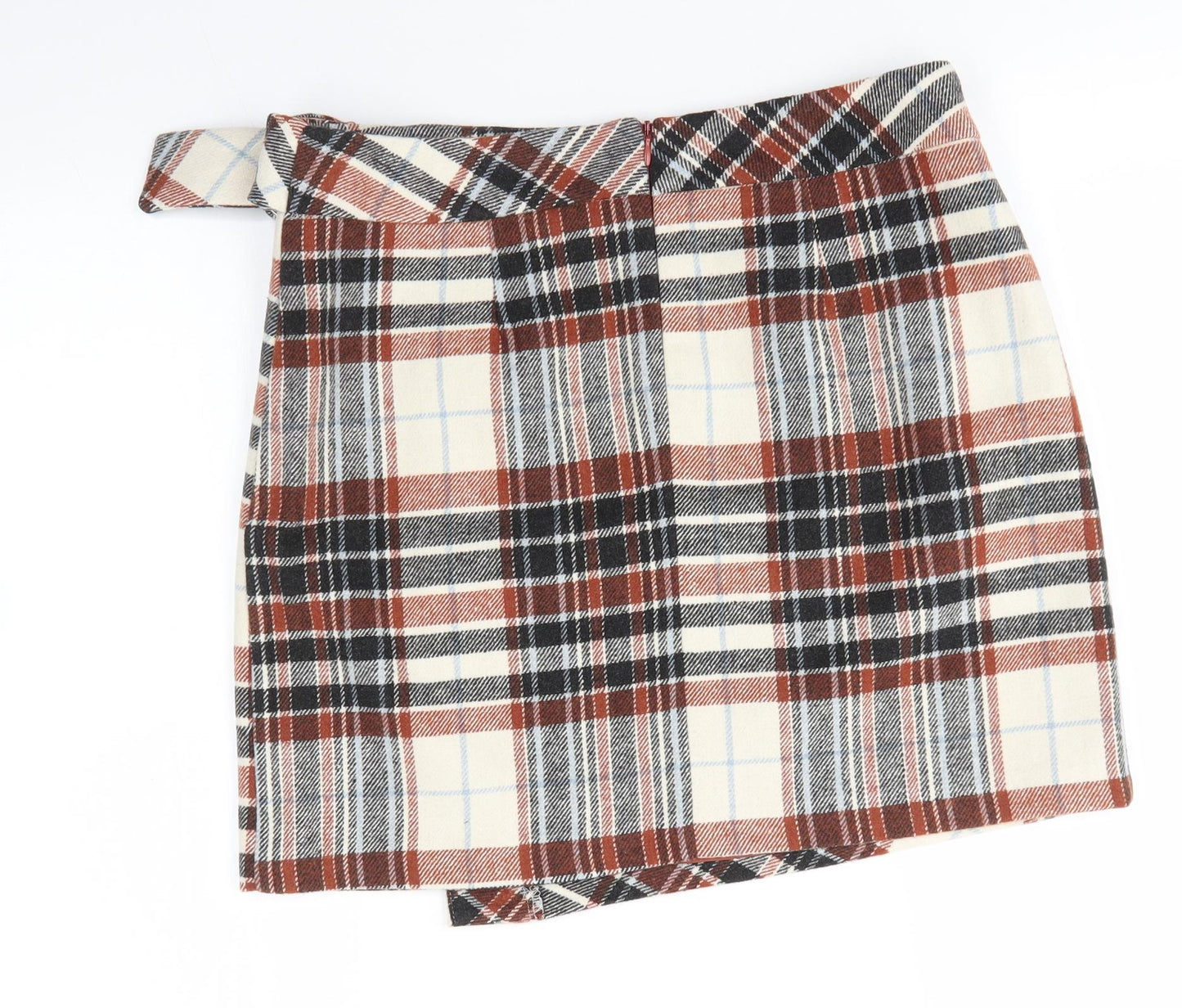 NEXT Womens Multicoloured Check Polyester A-Line Skirt Size 12