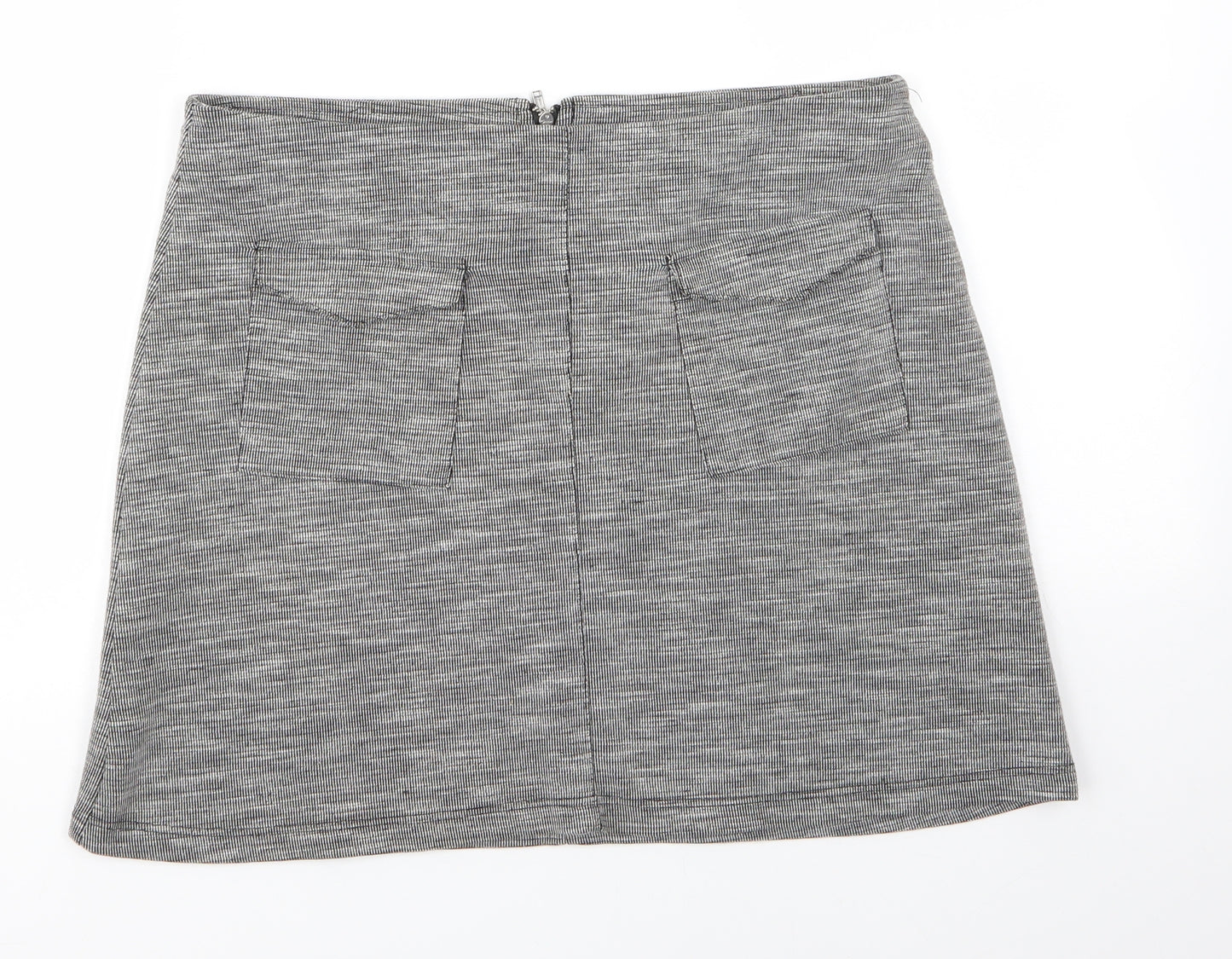 Miss Selfridge Womens Grey  Polyester A-Line Skirt Size 14