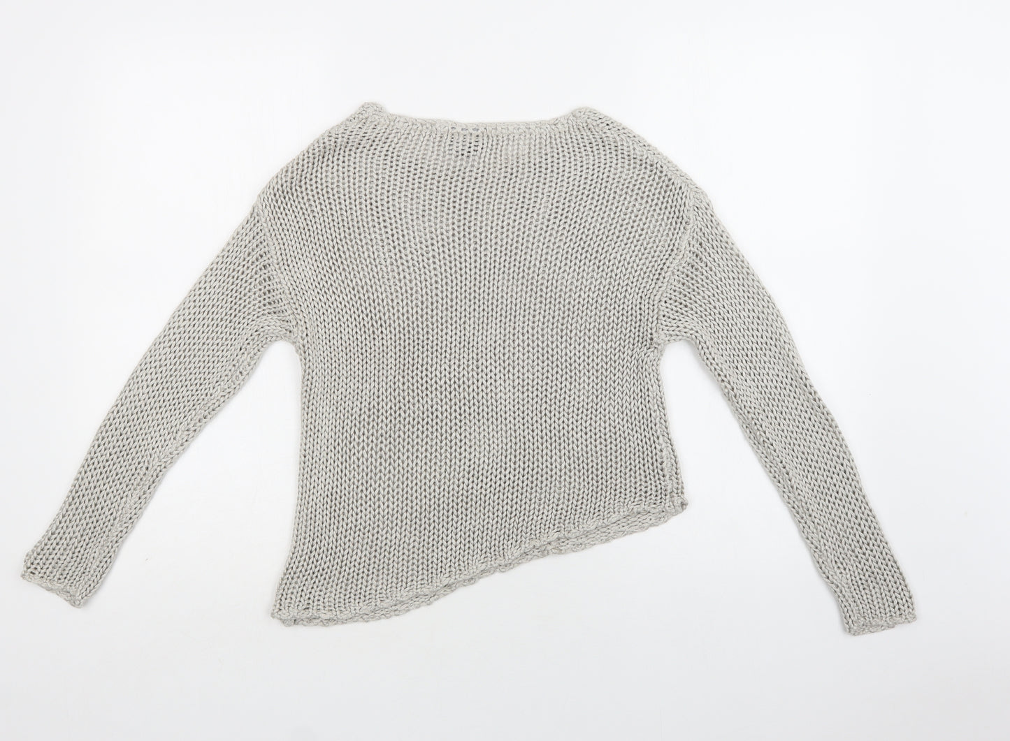 H&M Womens Grey Round Neck   Henley Jumper Size XS