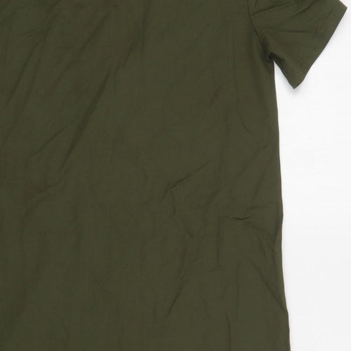 Zara Womens Green  Viscose A-Line  Size S  V-Neck