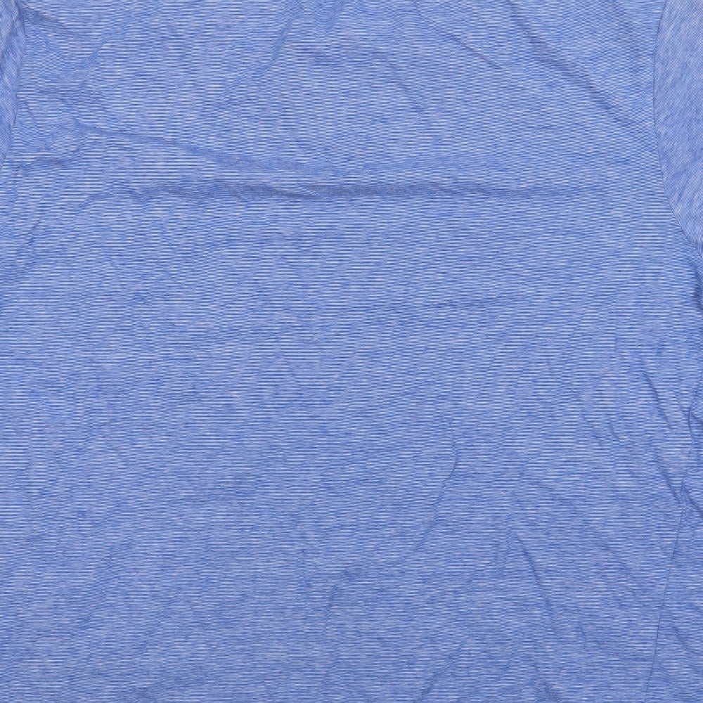 Fabric8 Mens Blue Striped Cotton  T-Shirt Size 2XL Henley