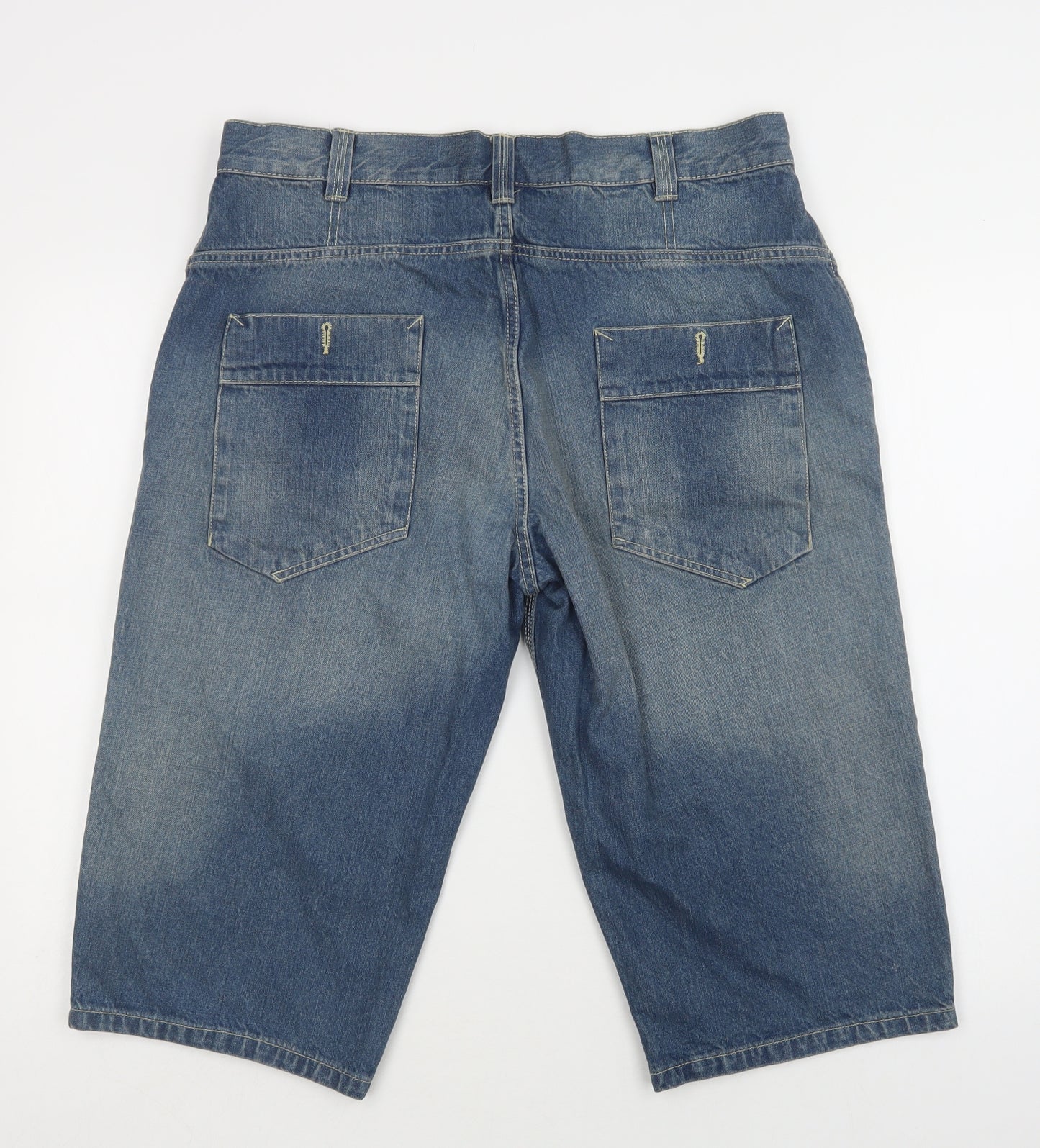 George Mens Blue  Cotton Cargo Shorts Size 36 L16 in Regular Button