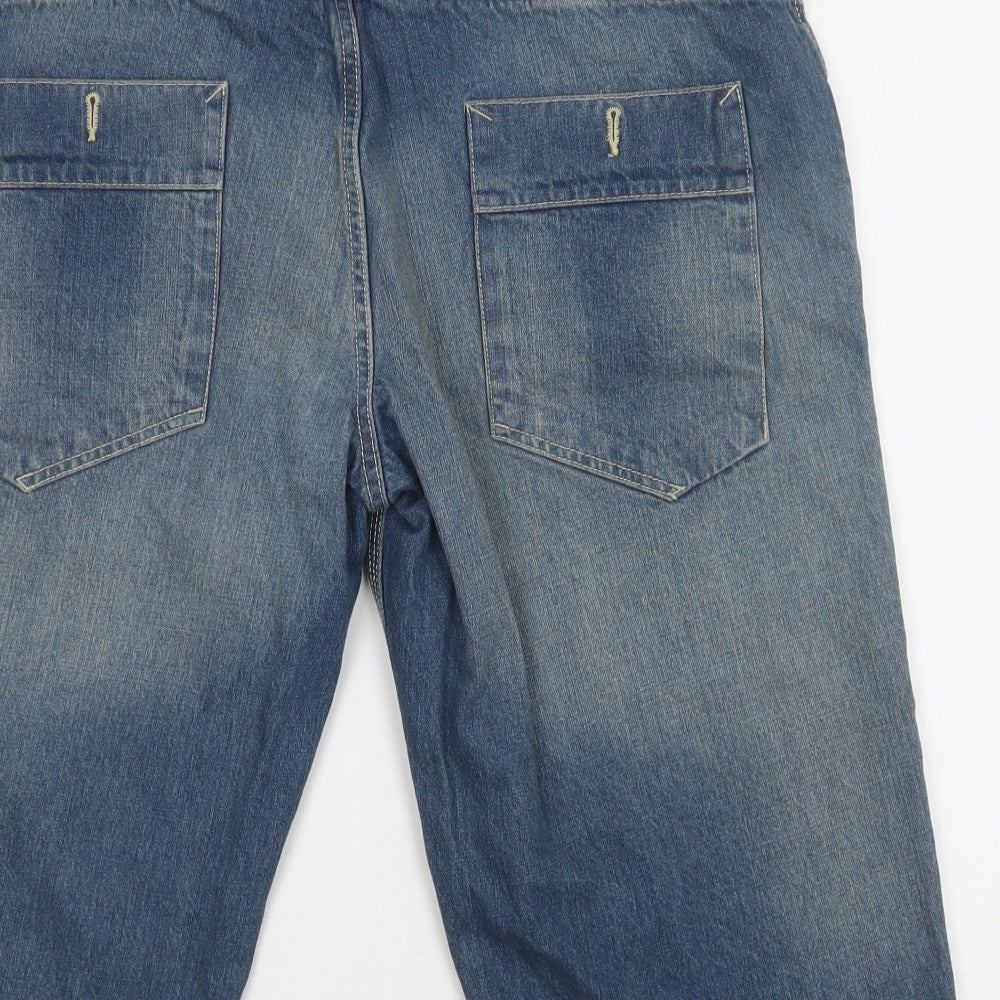 George Mens Blue  Cotton Cargo Shorts Size 36 L16 in Regular Button