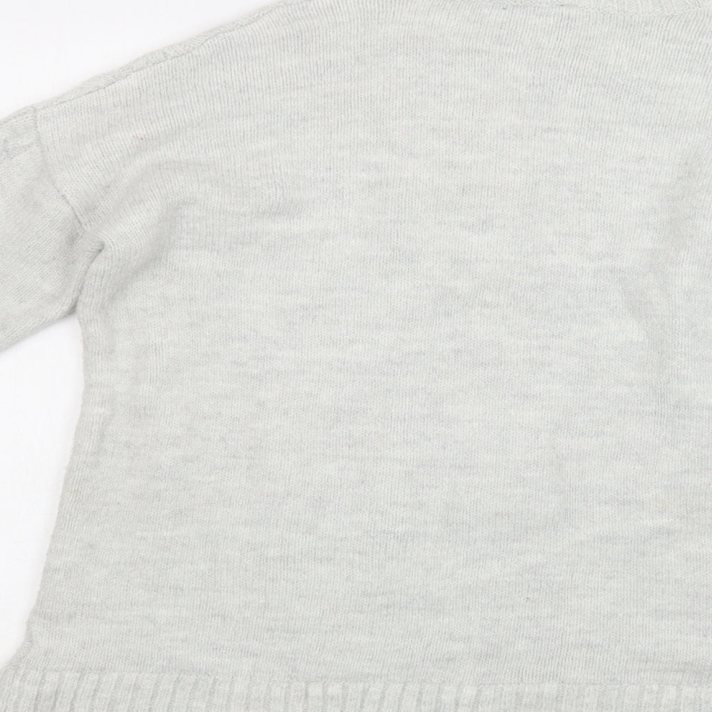 Dorothy Perkins Womens Grey Mock Neck  Acrylic Pullover Jumper Size 12