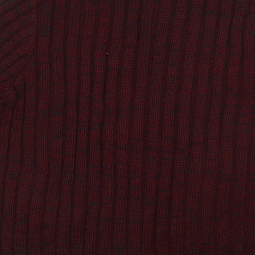 Matalan Mens Red Collared  Acrylic Henley Jumper Size L