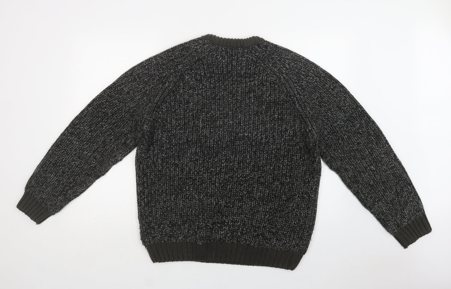 P.G. Field Mens Grey Crew Neck  Acrylic Pullover Jumper Size L