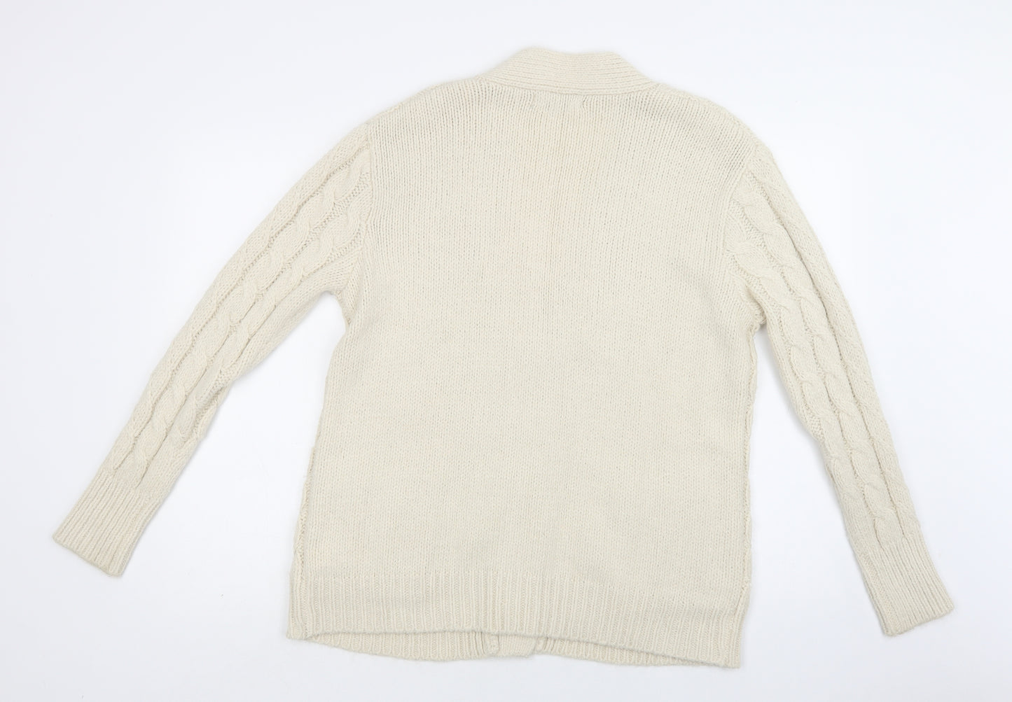Primark Womens Beige V-Neck  Acrylic Cardigan Jumper Size L