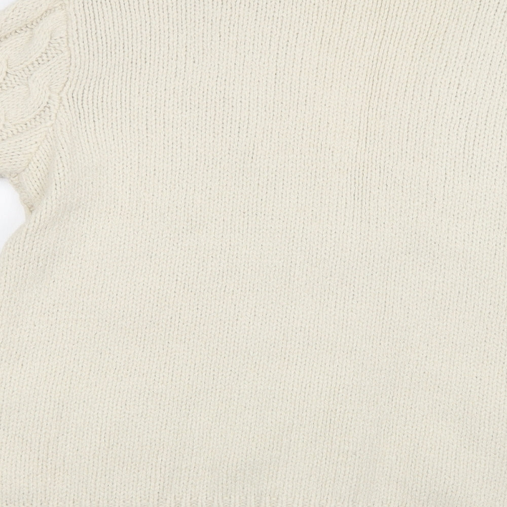Primark Womens Beige V-Neck  Acrylic Cardigan Jumper Size L
