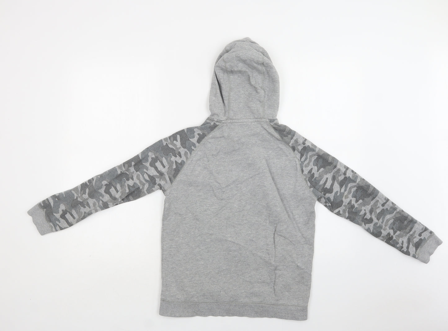 George Boys Grey Camouflage Cotton Pullover Hoodie Size 12 Years