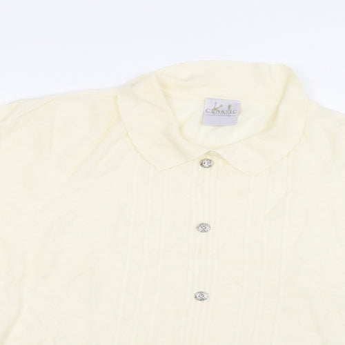 Classic Woman Womens Ivory Collared  Acrylic Pullover Jumper Size 20