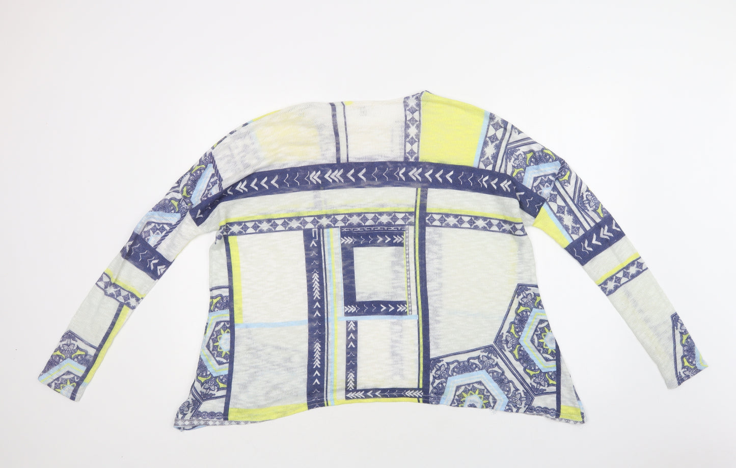 River Island Womens Blue Round Neck Geometric Polyester Pullover Jumper Size 10