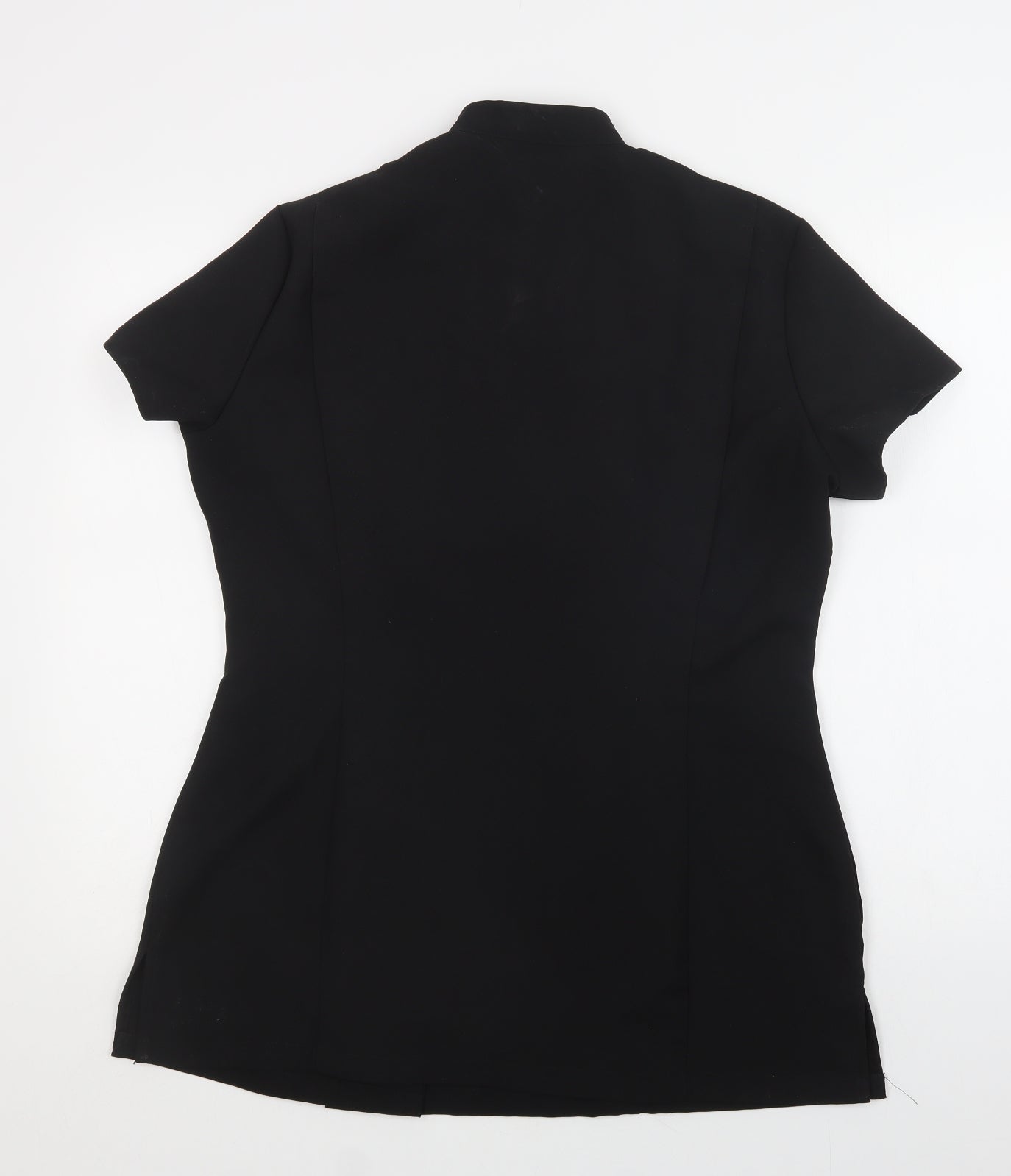 Simon Jersey Womens Black  Polyester Tunic Blouse Size 16 V-Neck