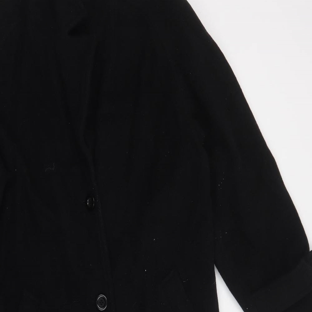 Primark Womens Black   Overcoat Coat Size 14  Button