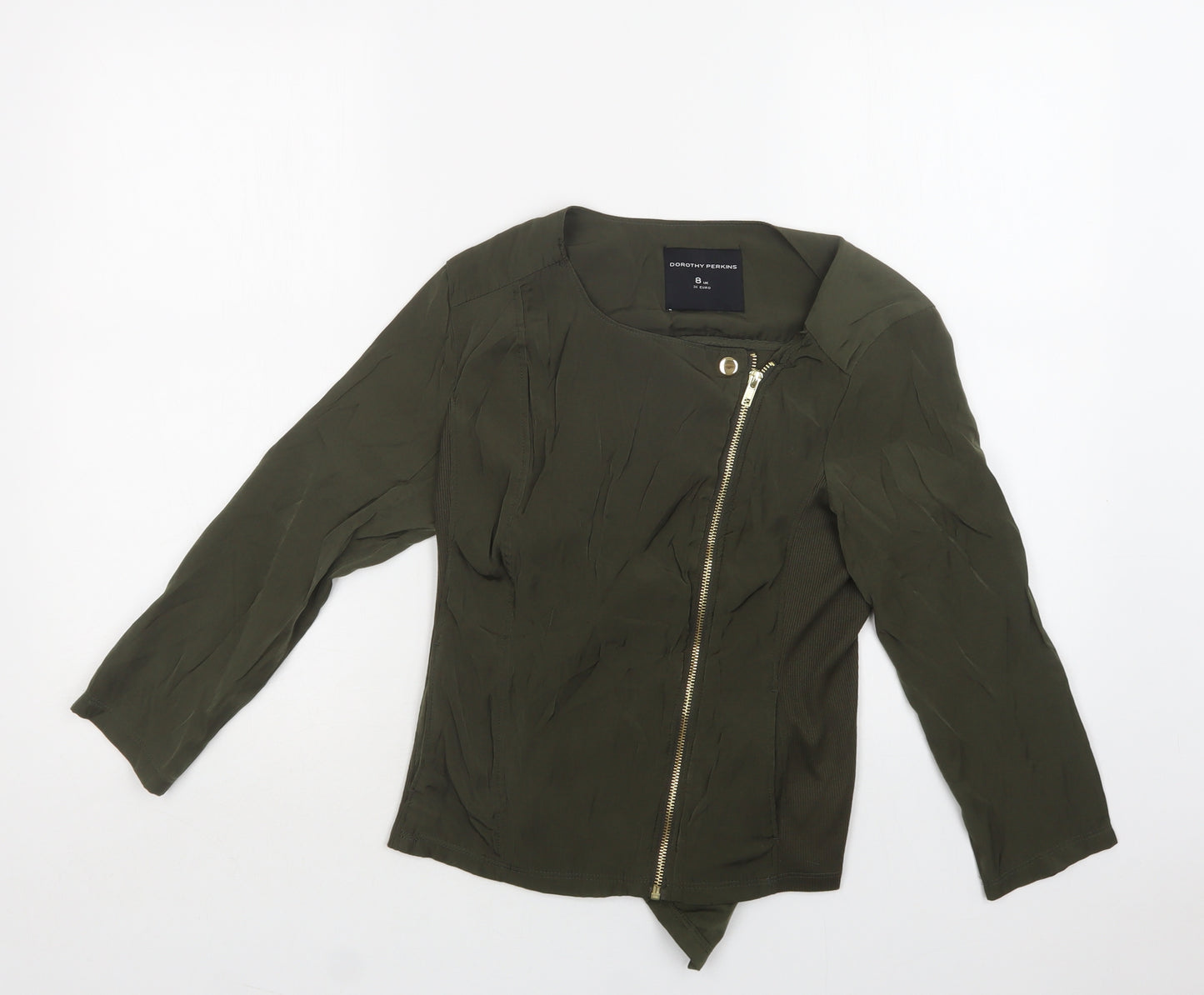 Dorothy Perkins Womens Green   Jacket  Size 8  Zip
