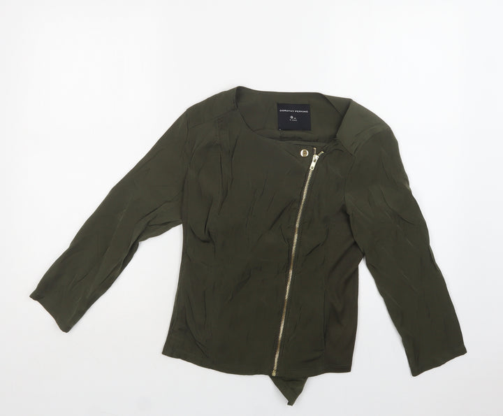 Dorothy Perkins Womens Green   Jacket  Size 8  Zip