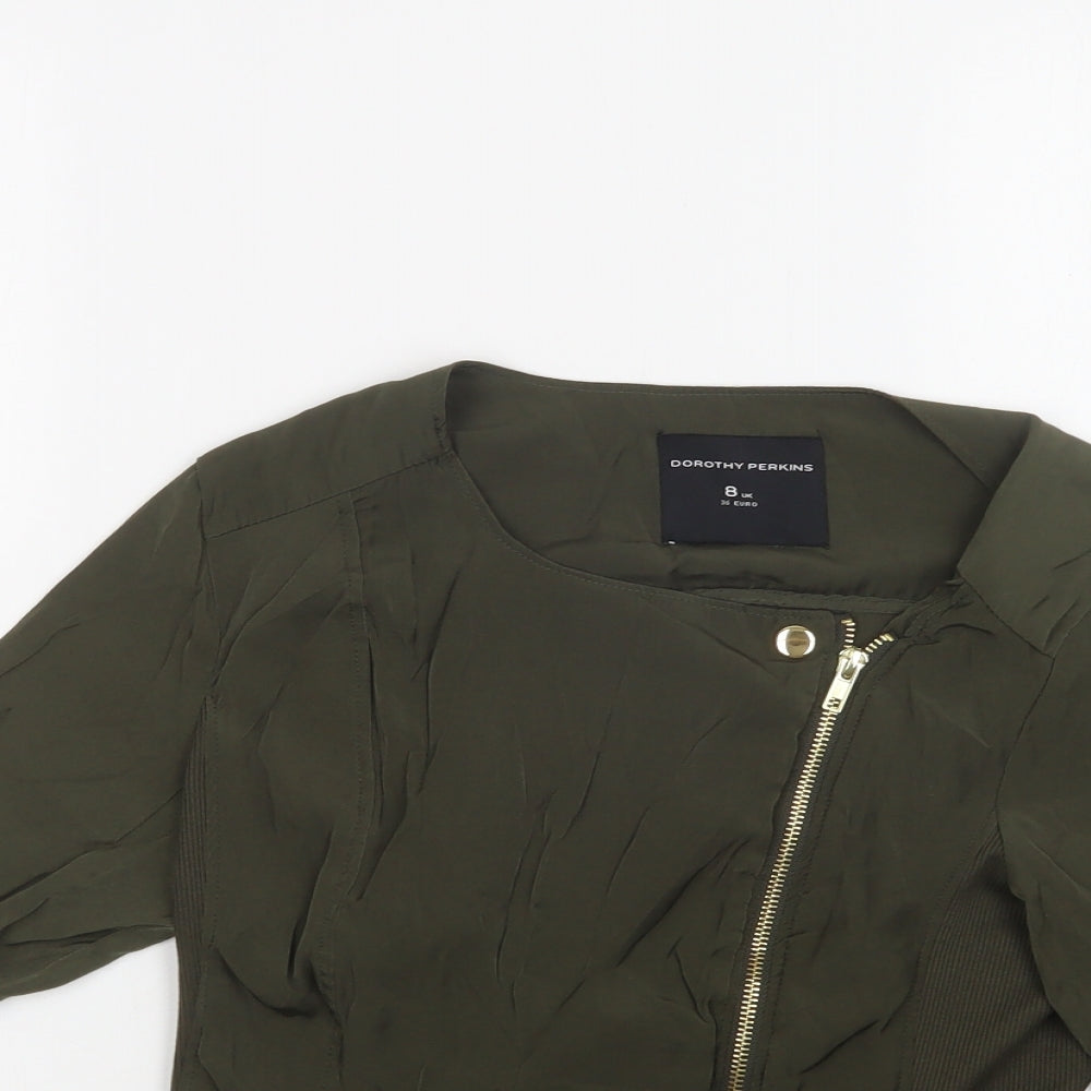Dorothy Perkins Womens Green   Jacket  Size 8  Zip