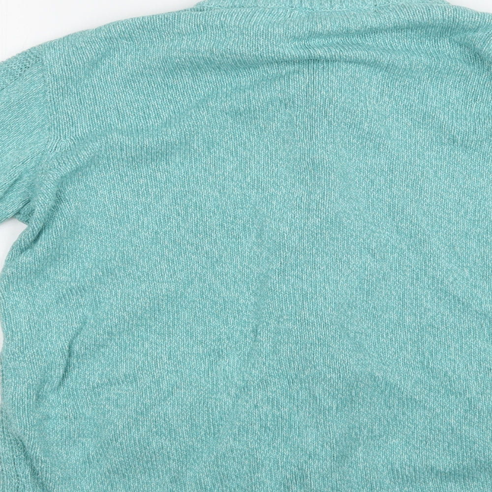 Isle Womens Green Collared  Cotton Full Zip Jumper Size L