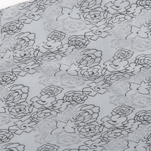 Damart Womens Grey Floral Polyester Pullover Sweatshirt Size 24