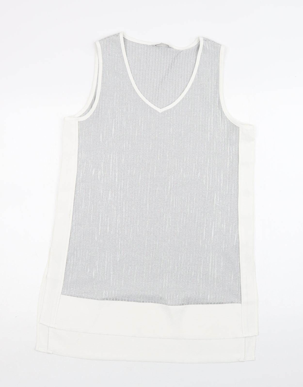 NEXT Womens Grey  Polyester Tunic Blouse Size 14 V-Neck
