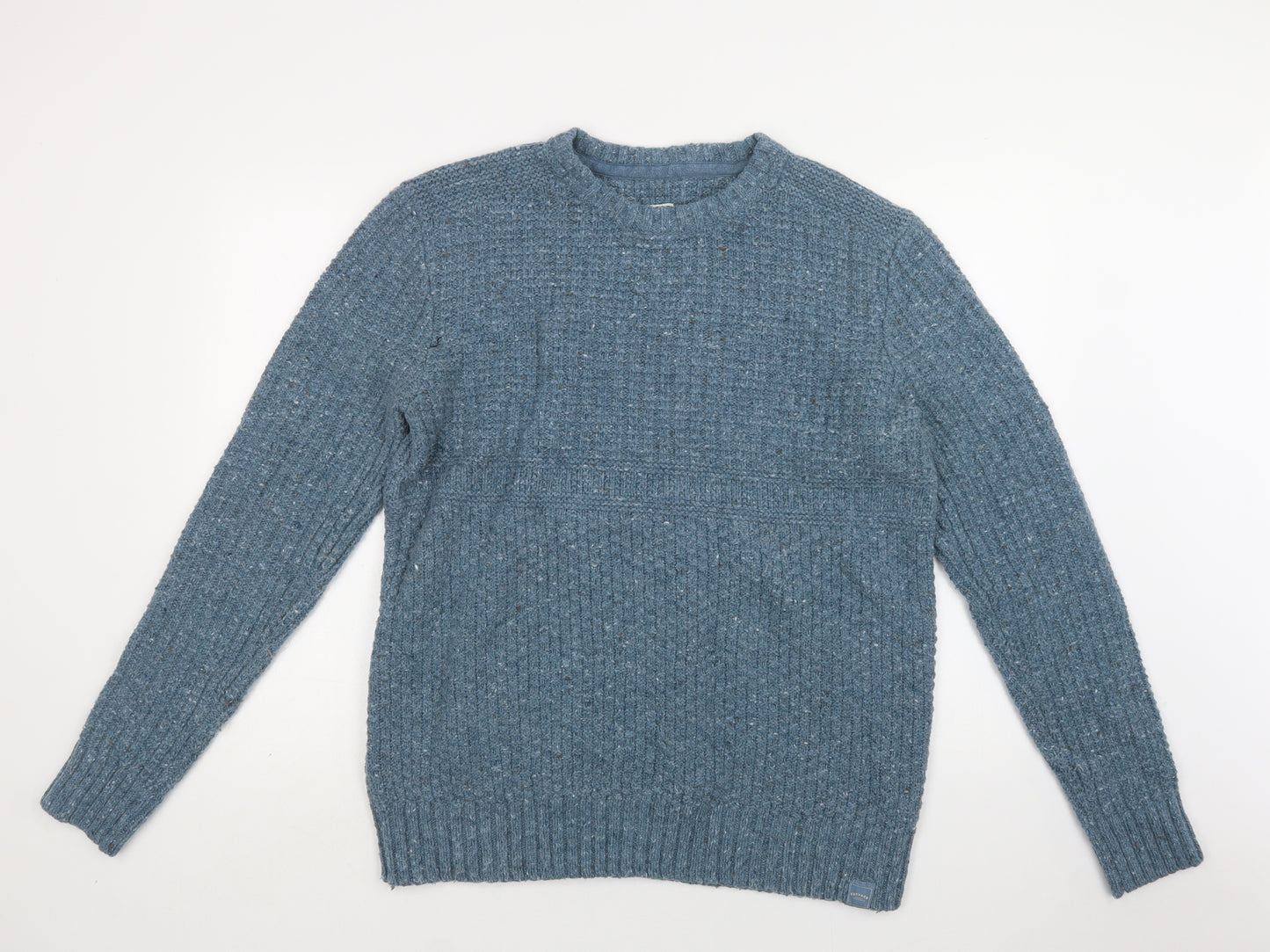 Fat Face Womens Blue Crew Neck  Wool Pullover Jumper Size XL