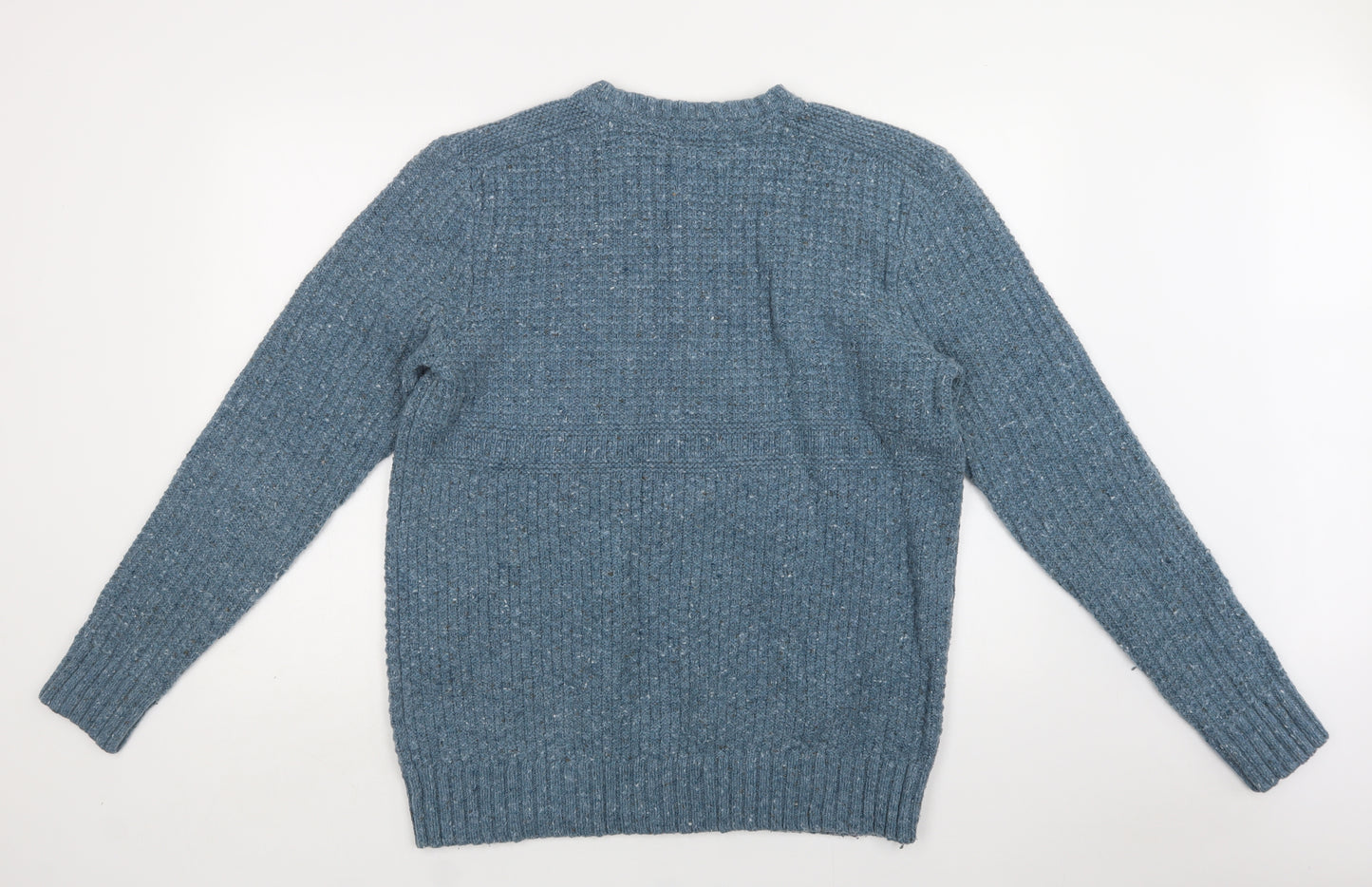 Fat Face Womens Blue Crew Neck  Wool Pullover Jumper Size XL