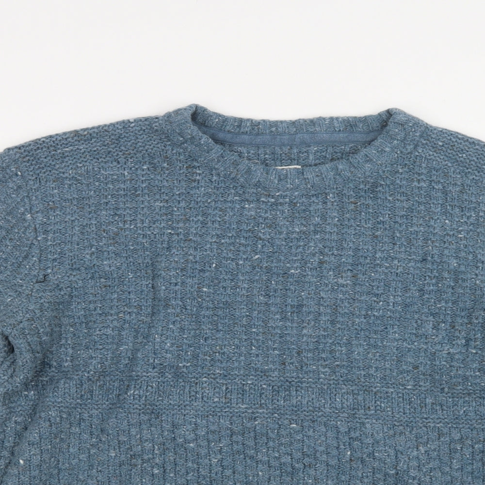 Fat Face Womens Blue Crew Neck  Wool Pullover Jumper Size XL