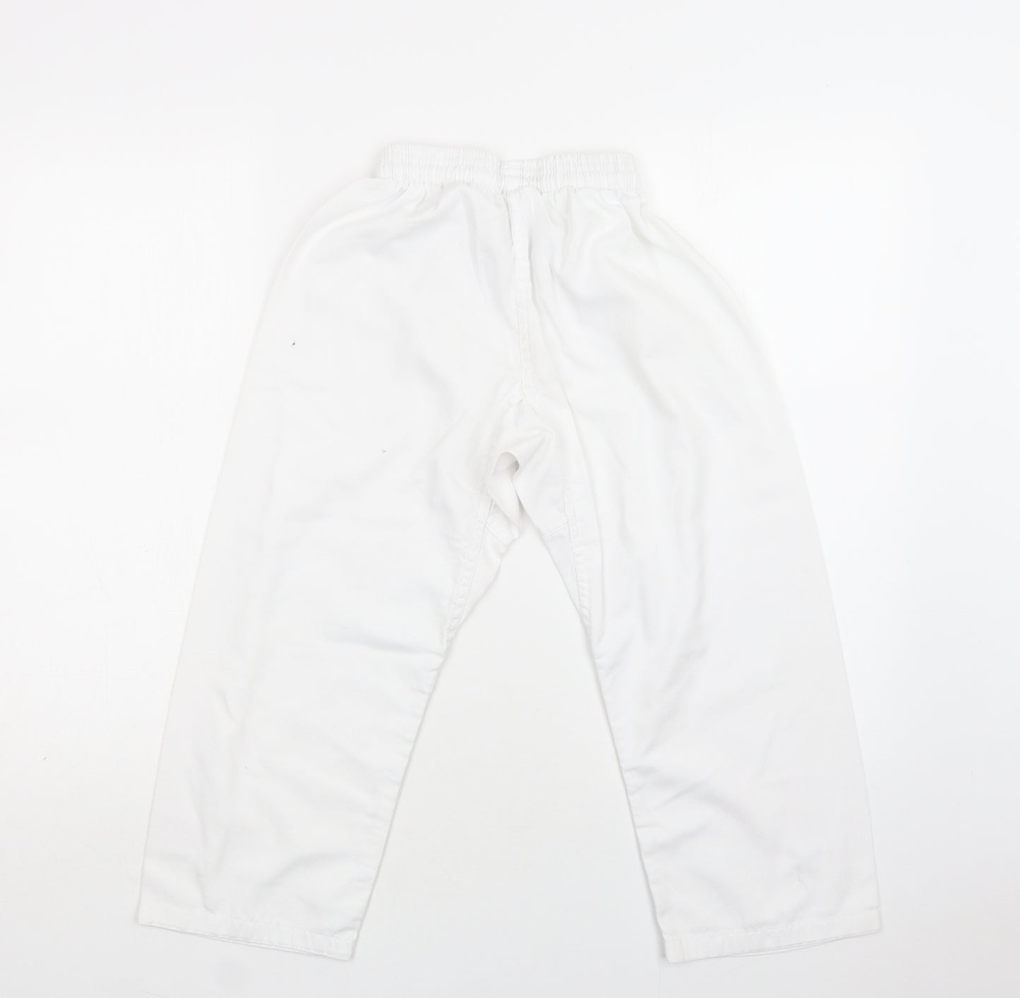 adidas Boys White  Polyester Jogger Trousers Size 9 Years  Regular Drawstring