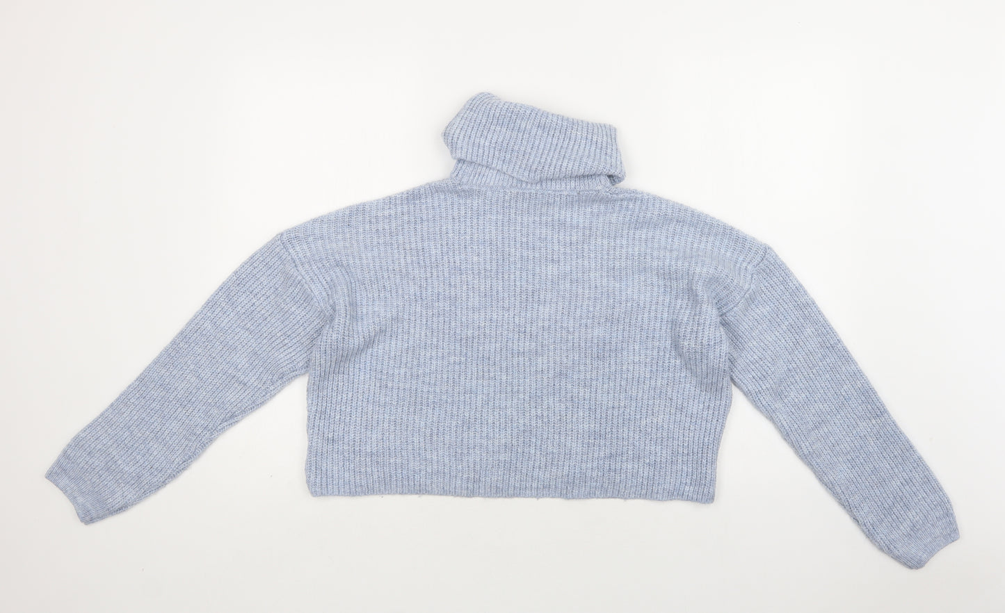 New Look Womens Blue Roll Neck  Acrylic Pullover Jumper Size M