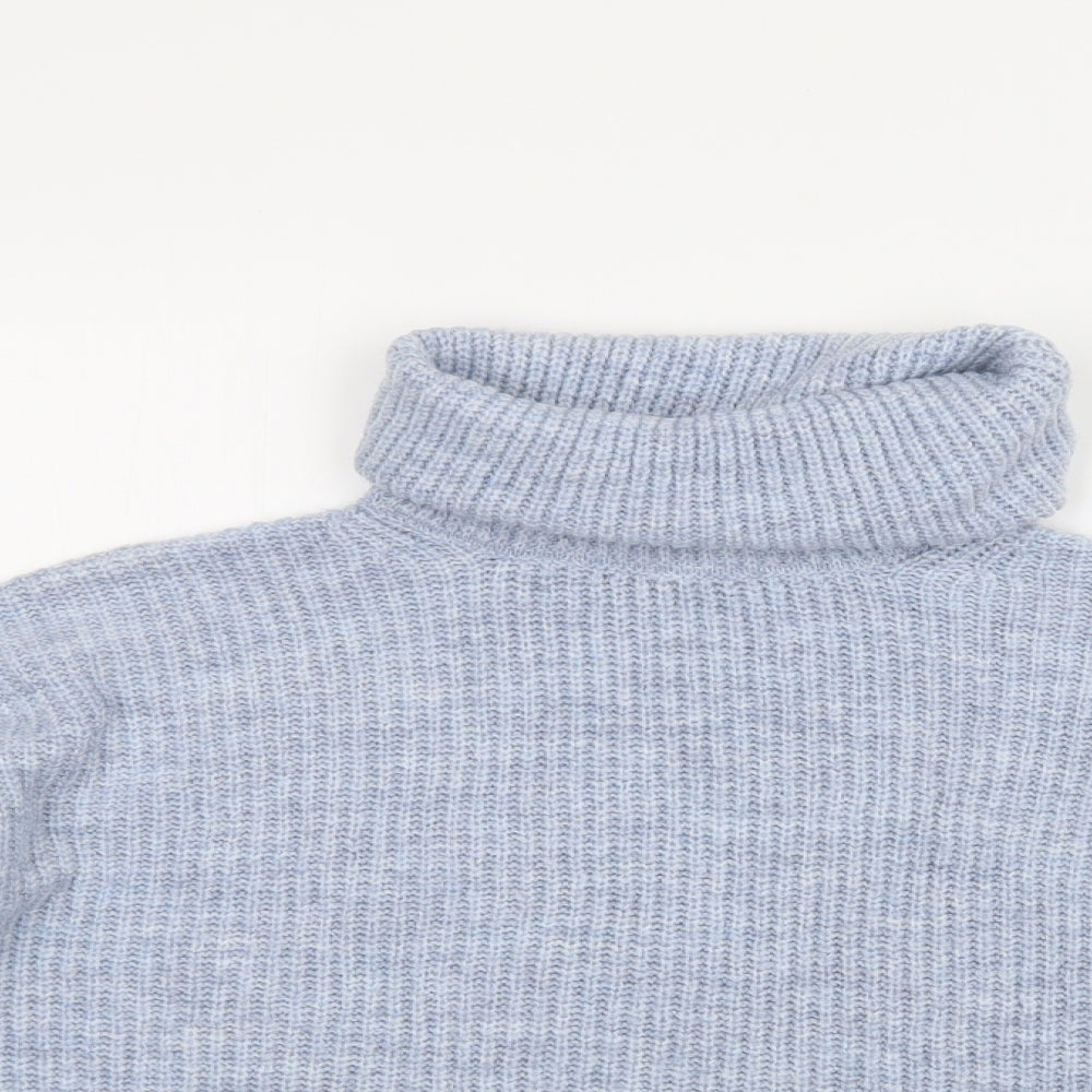 New Look Womens Blue Roll Neck  Acrylic Pullover Jumper Size M