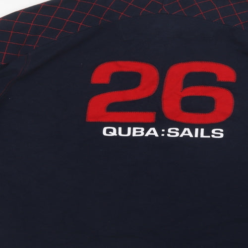 Quba:Sails Mens Blue  Cotton  Polo Size M Collared Button