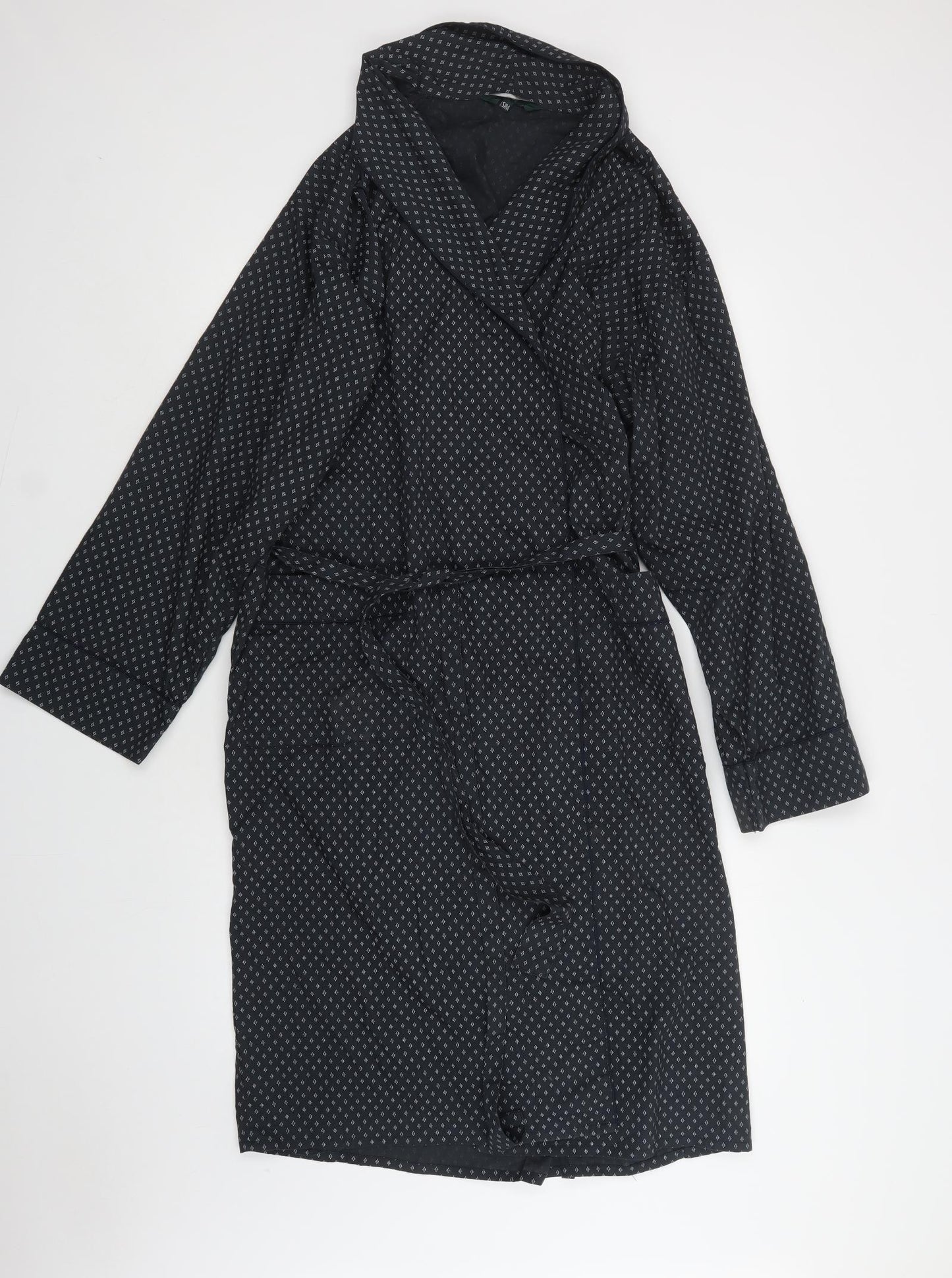 Wolsey Mens Grey Geometric Cotton  Robe Size M